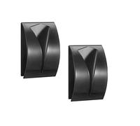 Lokatall Self Adhesive Tea Towel Holders, Stainless Steel Hooks, Tea Towel Hook Rack Bathroom Kitchen Wall Mounted, Black (2 Pcs)