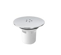 Lokatall Shower Drain Cover, Shower Waste Trap Cover Plug Hole Cover Shower Trap Cover Replacement, 115mm Chrome Finished Top Cover / 90mm Drain Outlet, Removable Shower Plughole Cover Fast Flow