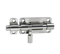 Lokatall Sliding Gate Latch Bolt Lock, 4 Inch Security Door Bolt 304 Stainless Steel Heavy-Duty Barn Door Lock, Garden Door Slide Latch, Left & Right Installation fit Fence, Pet Door, Garden