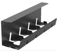 Lokatall Under Desk Cable Management Tray, Desk Cord Organizer Easy Assembly Sturdy Metal Cable Holder Desk for Managing Home Office Cables and Power Strips, 40x10x11cm Black