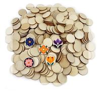 LOKAUS 252 Pcs Unfinished Wood Circles 1 Inch, Wooden Round Disc Blanks 3mm Thick, Small Craft Wood Discs for DIY Painting, Crafts, Bulk, Learning Activity Supplies, Handmade Wood Crafts