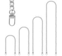 LOKAXXZU 4 Pieces Different Sizes Iron Replacement Flat Chains Iron, Metal Chain Strap for DIY Purse Handbag Shoulder Crossbody Bag Clutch by Gold Silver Black, Silver, 15.4/23.6/31. 4/47.2 Inch