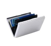 LOKAXXZU Carbon Fiber Wallet Metal Plastic Card Holders Travel Wallet Passport Holder Document Organizer Men Women(KM-A Silver)