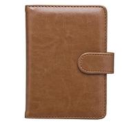 LOKAXXZU Card Holder Case Multifunction Leather Hasp Wallets Business Travel Passport Cover Packet Cash Coin Wallet(Brown)