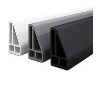 LOKAXXZU Collapsible Threshold Water Dam,Shower Water Guard Threshold Seal Strip,Silicone Shower Barrier Water Stopper Retention System,Wet Room Bathroom Floor Dry and Wet Separation,Gray,0.8m/2.6ft