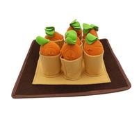 LOKAXXZU Dog Interactive Slow Feeder Squeak Plush Carrots Toy Improving Intelligence for Puppy