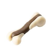 LOKAXXZU Durable Dog Bone Dental Care Nontoxic Bacon Flavored Pet Toys Edible Treat Layer Bite Resistant Puppy Chew Interactive,Small,Small