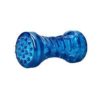LOKAXXZU Durable Interactive Toy Dog Chew Non-Toxic Tooth Cleaning Puppy Pet Toys Sound Squeaker Rubber Molar Stick Dog Play Game,Blue,Small