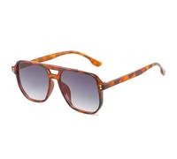 LOKAXXZU Fashion Double Bridges Square Sunglasses Women Retro Rivets Decoration Shades UV400 Men Gradient Trending Sun Glasses
