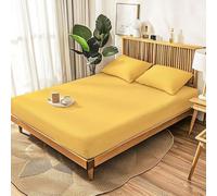 LOKAXXZU Fitted Bed Sheets with Pillowcase with Elastic Deep Pocket Bed Sheet All-Inclusive Fixed Non-Slip Mattress Cover Soft Smooth Fitted Bed Sheets for Fall Winter Spring