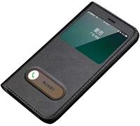 LOKAXXZU Flip Phone Case, for iPhone SE 2020 Case Leather Phone Cover Can Answer Calls Quickly, with Kickstand Features (Color : Svart)