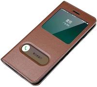 LOKAXXZU Flip Phone Case, for iPhone SE 2020 Case Leather Phone Cover Can Answer Calls Quickly, with Kickstand Features (Color : Brown)