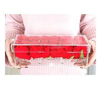 LOKAXXZU Flower Box Acrylic Rose Case Holy Gift The Year Christmas Valentine's Day Gift For Girlfriend Without Flowers