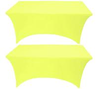 LOKAXXZU Gowinex 2 Pack 6FT Lemon Yellow Spandex Tablecloth Stretch Fitted Table Cover for Rectangular Table Event, Wedding, Banquet and Parties