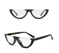 LOKAXXZU Half Moon Slim Sunnies Sunglasses Women Retro Vintage Pink Lens Cat Eye Frame Sun Glasses Girls Shades