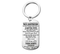 LOKAXXZU Keychain, Keychain Stainless Steel,Dog Tag Engraved Encouraging Words Womens Keychain Silver/Black