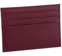 LOKAXXZU Leather ID Card Holder Thin Wallet Coin Purses Business Passport Cover Case Money Credit Clip Wallet(Wine Red)