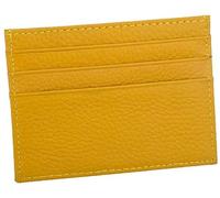 LOKAXXZU Leather ID Card Holder Thin Wallet Coin Purses Business Passport Cover Case Money Credit Clip Wallet(Yellow)