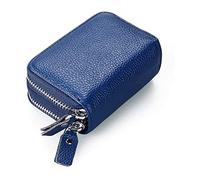 LOKAXXZU Leather Unisex Credit Card Holders Zipper Pocket Coin Purse Passport ID Card Organizer Bag Wallet(Royal Blue)