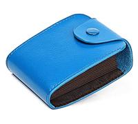 LOKAXXZU Multicolor Leather Credit Card Holder Hasp Money Wallet Case Passport Bag(KB187 Blue)