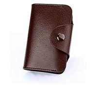 LOKAXXZU Multicolor Leather Credit Card Holder Hasp Money Wallet Case Passport Bag(KB39 Coffee)