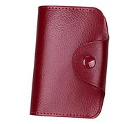 LOKAXXZU Multicolor Leather Credit Card Holder Hasp Money Wallet Case Passport Bag(KB39 Wine Red)