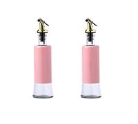 LOKAXXZU oil bottle Pink Glass Oil Vinegar Dispenser Bottle Household Seasoning Bottle Press Open Lid Oil Bottle Light Luxury Kitchen Oiler（10.1 Oz） oil sprayer(Color:A)