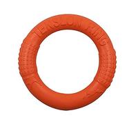LOKAXXZU Pet Flying Discs Eva Dog Training Ring Puller Resistant Bite Floating Toy Puppy Outdoor Interactive Game Playing Products Supply,Orange,Small