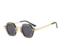 LOKAXXZU Retro Polygon Square Sunglasses Women Fashion Clear Ocean Gradient Lens Eyewear Men Trending Punk Sun Glasses Shades UV400
