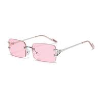 LOKAXXZU Rimless Rectangle Sunglasses for Women Fashion Frameless Square Glasses for Men Ultralight UV400 Eyewear Unisex Shades