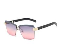 LOKAXXZU Rimless Square Luxury Sunglasses Men Women Fashion Shades Uv400 Vintage Glasses