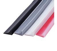 LOKAXXZU Silicone Shower Threshold Water Dam Shower Barrier,Shower Water Blocker Floor,Self Adhesive Shower Floor Water Guard Seal Strip,for Sink,Countertop,Bathtub Edging Splash Guard,Gray,1m