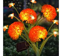 LOKAXXZU Solar Garden Lights, 2 Pack Solar Swaying Bee Lights with Flowers, Waterproof Solar Firefly Lights Outdoor for Garden Patio Yard Pathway Fall Decoration, Gifts for Women Mother's Day