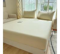 LOKAXXZU Solid Color Bed Sheet with Pillowcas Bed Sheet with Elastic Winter Super Soft Cosy Plush Shaggy Elastic Fitted Sheet All Around Fits Mattress Suitable for Fall Winter and Spring