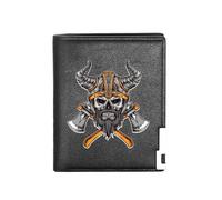 LOKAXXZU Unique Medieval Retro Leather Genuine Wallets, Men's Christmas Birthday Gift Luxury Coin Purse, Many Styles Nordic Viking Symbol Amulet Wallet (Color : C-Wallet 14)