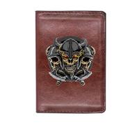 LOKAXXZU Unique Medieval Retro Leather Genuine Wallets, Men's Christmas Birthday Gift Luxury Coin Purse, Many Styles Nordic Viking Symbol Amulet Wallet (Color : B-Wallet 12)