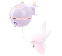 LOKAXXZU USB Charging Feather Cat Toy Fixed Clip Cat Climbing Tree Electric Led Charging Smart Cat Toy,Pink