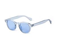 LOKAXXZU Vintage Rivet Tortoiseshell Round Sunglasses Women Men Retro Yellow Blue Lens Square Sun Glasses