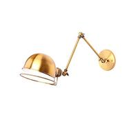 LOKAXXZU Wall Lamp Golden American Ancient Industrial Creative Personality Nordic Folding Rocker Bedroom Bedside Reading Telescopic Mechanical Swing Waterproof (Size : A) (A)
