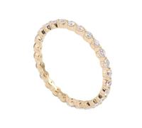 LOKAXXZU Wedding Ring 9K / 14K / 18K Gold Band Women, Eternity Round with Moissanite, Eternity Band Gold