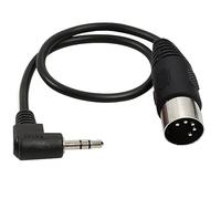 LOKEKE 5 Pin DIN MIDI Cable, MIDI DIN 5 Pin Male to 3.5mm 1/8inch TRS Male with 90 Degree Audio Jack Plug Cord Cable Wire for MIDI Keyboard Speaker(M T M, Black)