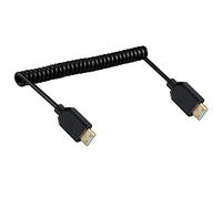 LOKEKE Coiled 8K Mini HDMI Type C Cable 2.1 Version, Gold-Plated Mini HDMI to Mini HDMI Male to Male Cable Cord, 8K@60Hz 4k@120Hz, eARC HDR10 Compatible with PS5 TV Switch Roku(Mini-Mini)