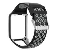 LOKEKE Dual-Colors Replacement Silicone Wrist Strap Band For TomTom Runner 2, Adventurer, Golfer 2, Runner 3, Spark, Spark 3 (Silicone Black + Gray)