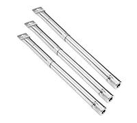 LOKHING 42204 Universal BBQ Gas Grill Replacement Stainless Steel Adjustable Tube Burners for FirePlus Fire Mountain Char-Broil CosmoGrill Campingaz and Other Model Grills (30.5 to 44.5 CM, 3 pack)