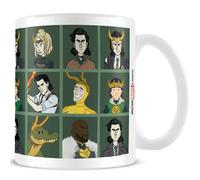 Loki Character Grid Mug Green/white (One Size)