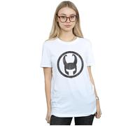 Loki Icon Cotton Boyfriend T-Shirt Marvel White L