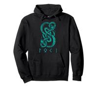Loki Name Norse Runes And Snake Nordic Norse Mythology Pullover Hoodie