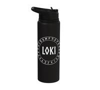 Loki Norse God with Futhark Runes Stainless Steel Insulated Water Bottle