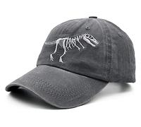 LOKIDVE Men Women Dinosaur Hat Embroidered T Rex Skeleton Baseball Cap, Dinosaur - Grey, One size