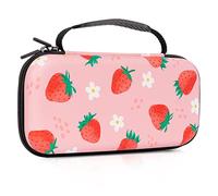 Lokigo Carrying Case for Nintendo Switch/Switch OLED, Nintendo Switch Case for Girls Boys, Portable Shockproof Hard Shell Switch Bag w/20 Game Card Slots for Switch Console Joy-Con & Accessories, Pink